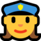 Woman Police Officer emoji on Microsoft